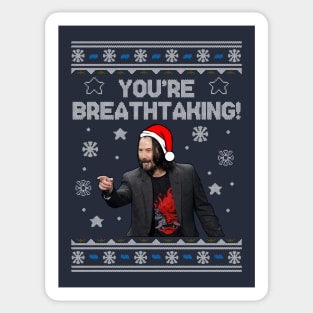 Keanu Reeves You're Breathtaking Christmas Sticker